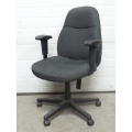 Grey Pattern Mid Back Rolling Adjustable Task Chair w Arms